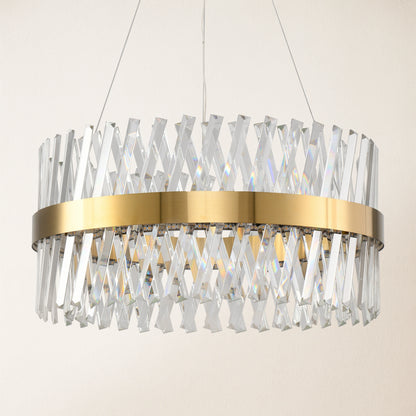 Vetro Prism Crystal Round Chandelier 23.6"D