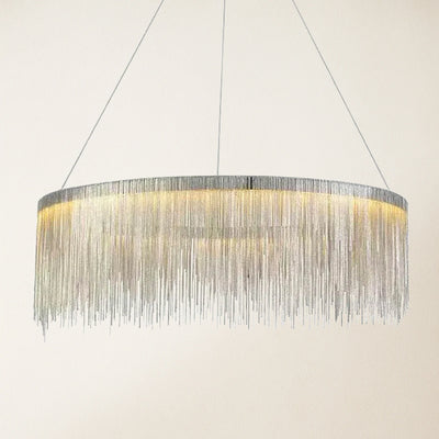 Teresa Cadena Steel Tassel Chandelier 23"