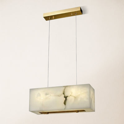 Dave Alabaster Cuboid Dining Room Chandelier 17.7"W#Finish_Gold