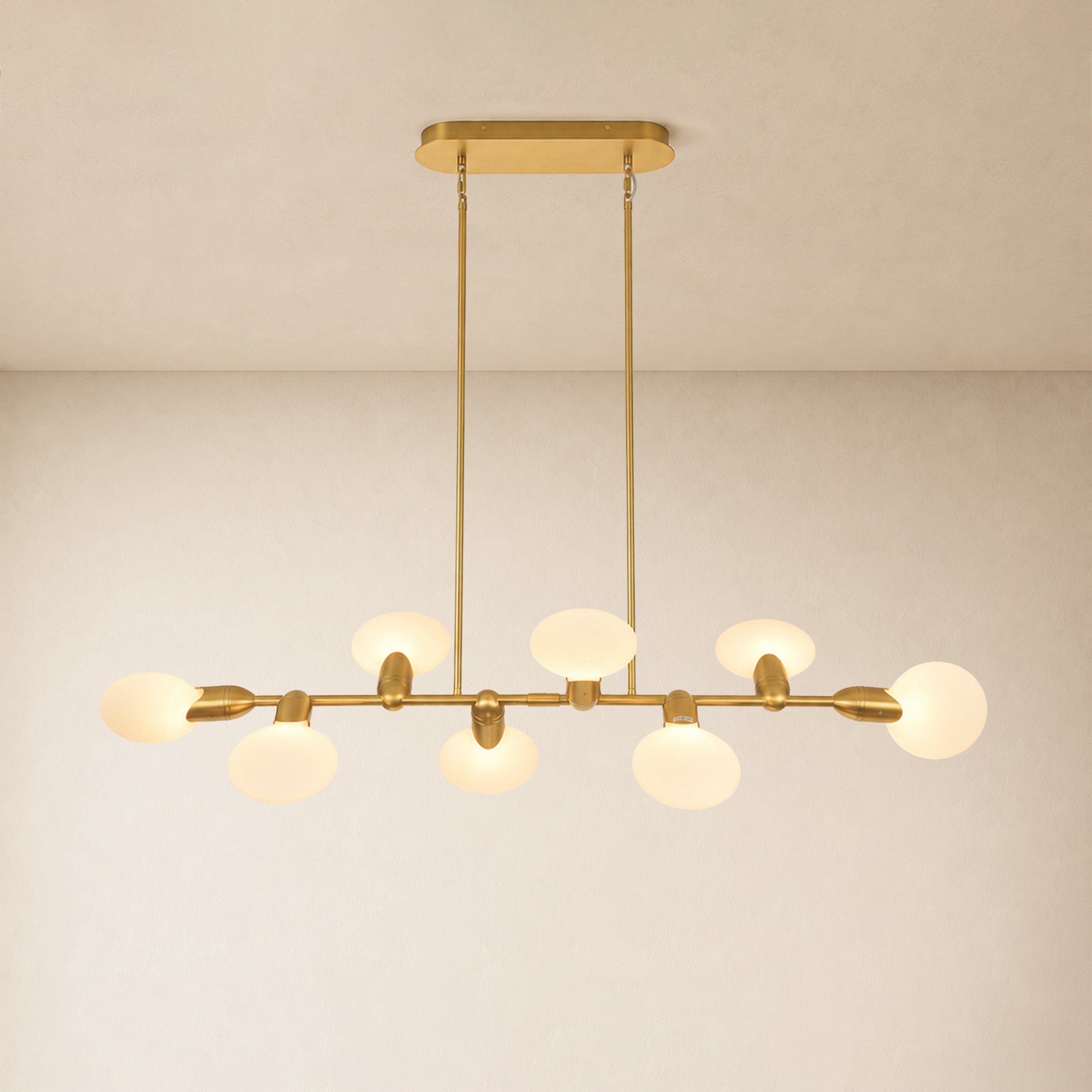 Calantha Petal Glass Linear Chandelier 54"D