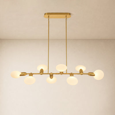 Calantha Petal Glass Linear Chandelier 54"D