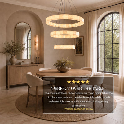 Soluna Alabaster 3 Tiered Custom Round Chandelier