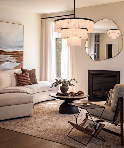Solmare Alabaster Round Chandelier 34"