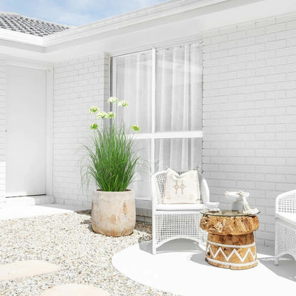 Artificial 7-Head Hydrangea with Curved Onion Grass Bonsai 43"H