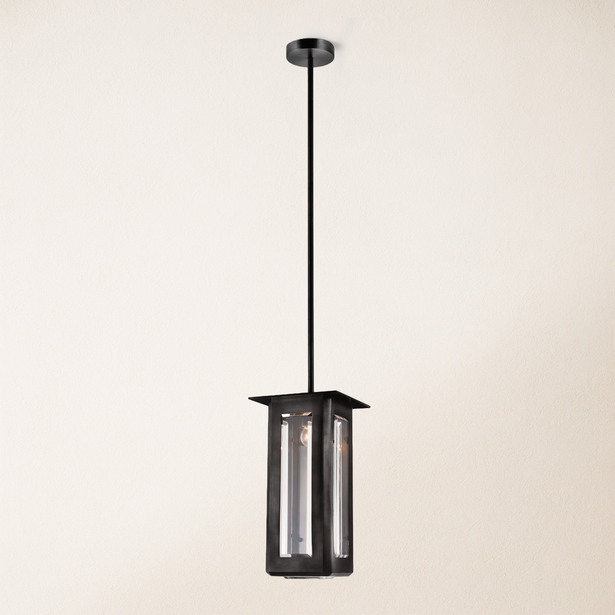 Baluster Rectangle Glass Pendant 7"W