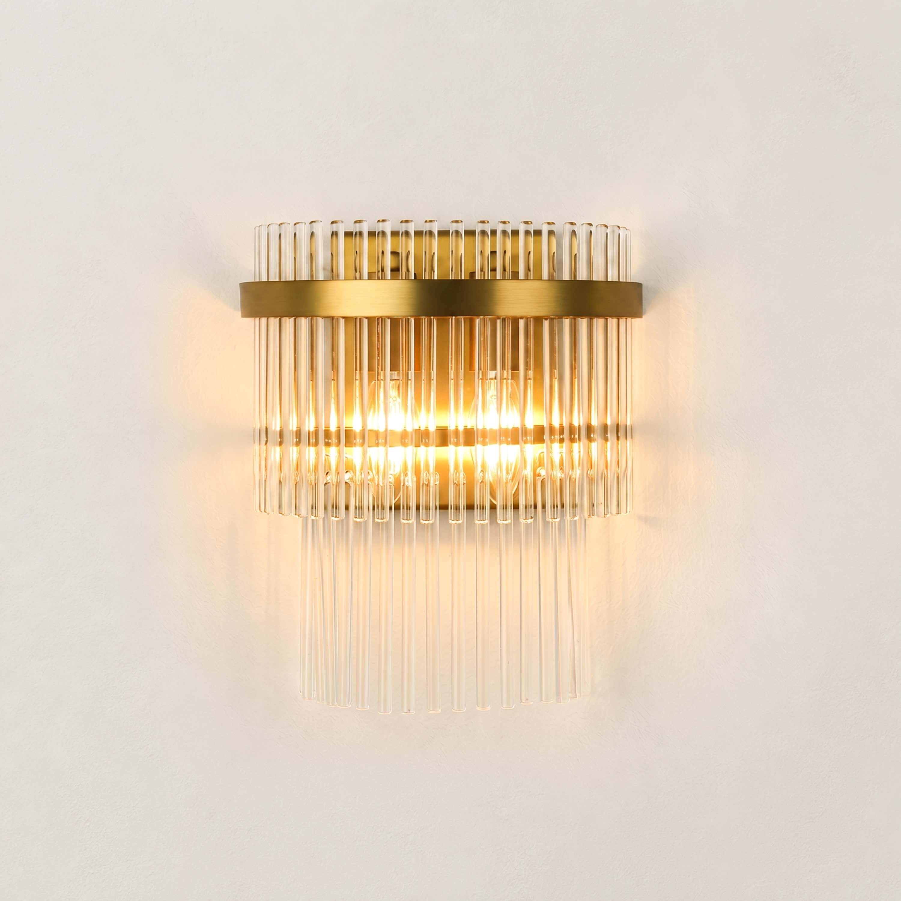Virellune Glass Rod Half-Round Wall Sconce 9"W