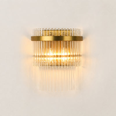 Virellune Glass Rod Half-Round Wall Sconce 9"W