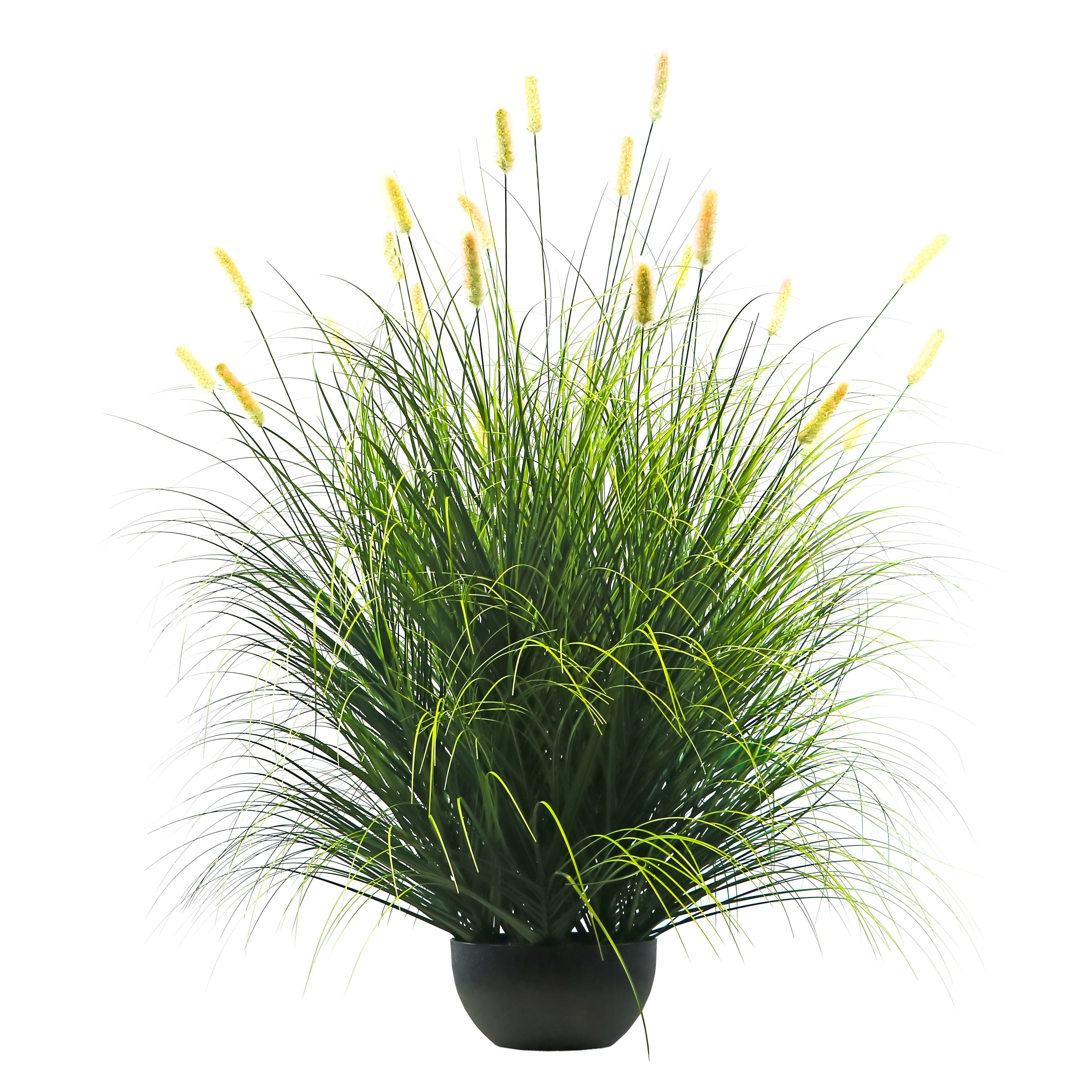 Artificial 28-Head Short Pine Grass with Curved-Straight Onion Grass Bonsai 10.2"H