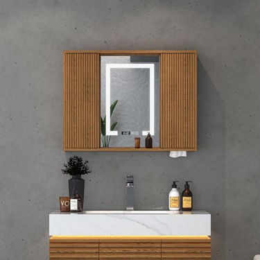 Isla Oak Vanity with Mirror 35.4"