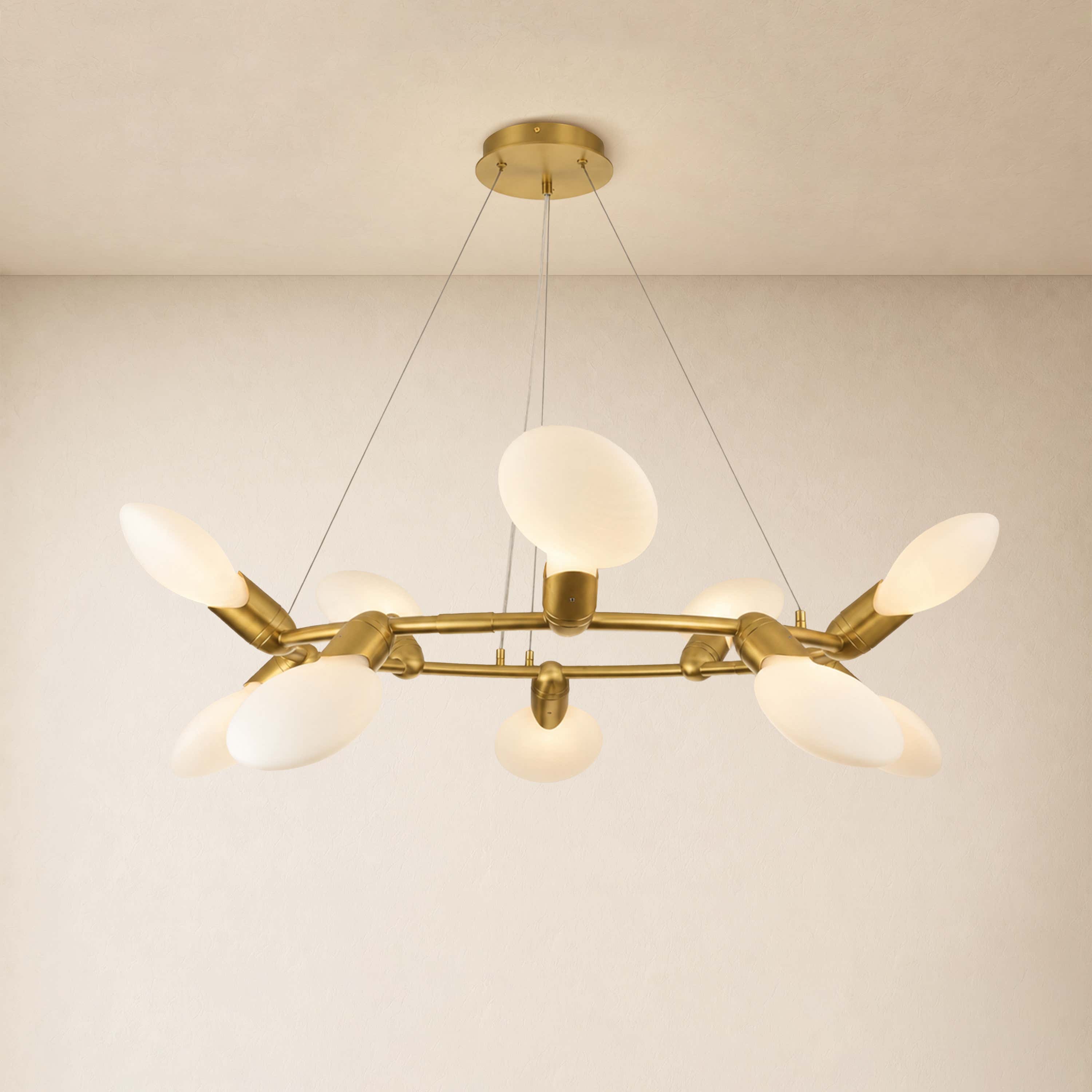 Calantha Petal Glass Round Chandelier 40"D