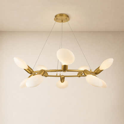 Calantha Petal Glass Round Chandelier 40"D