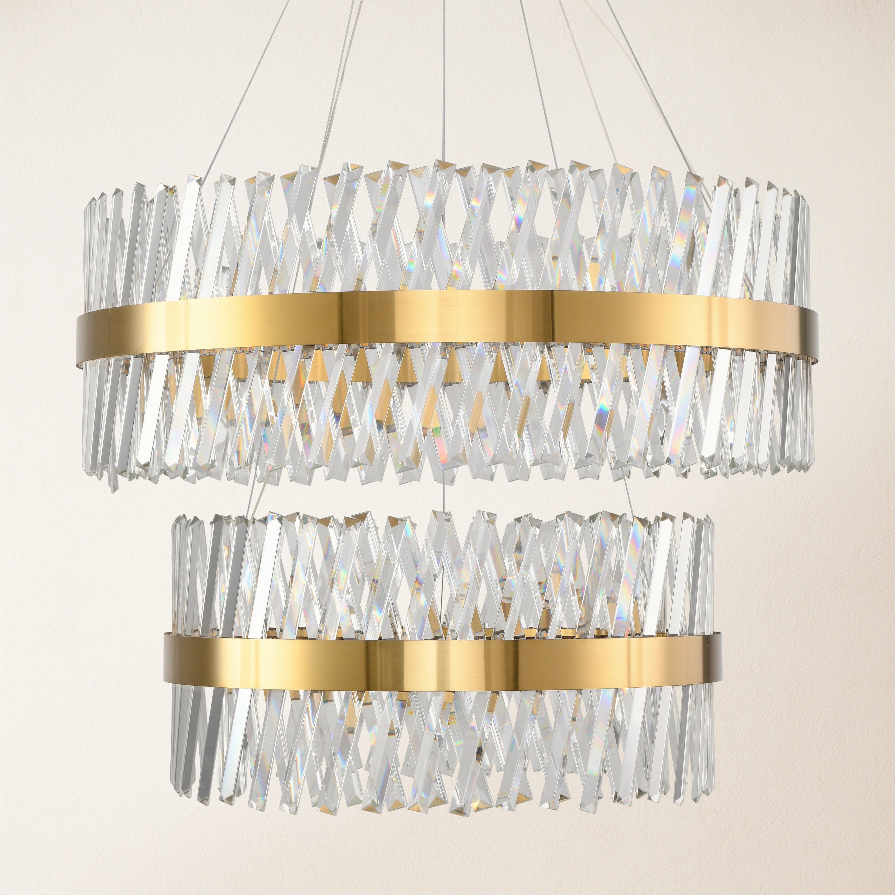 Vetro Prism Crystal 2-Tier Chandelier 31.5"L