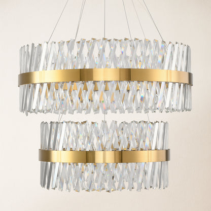 Vetro Prism Crystal 2-Tier Chandelier 31.5"L