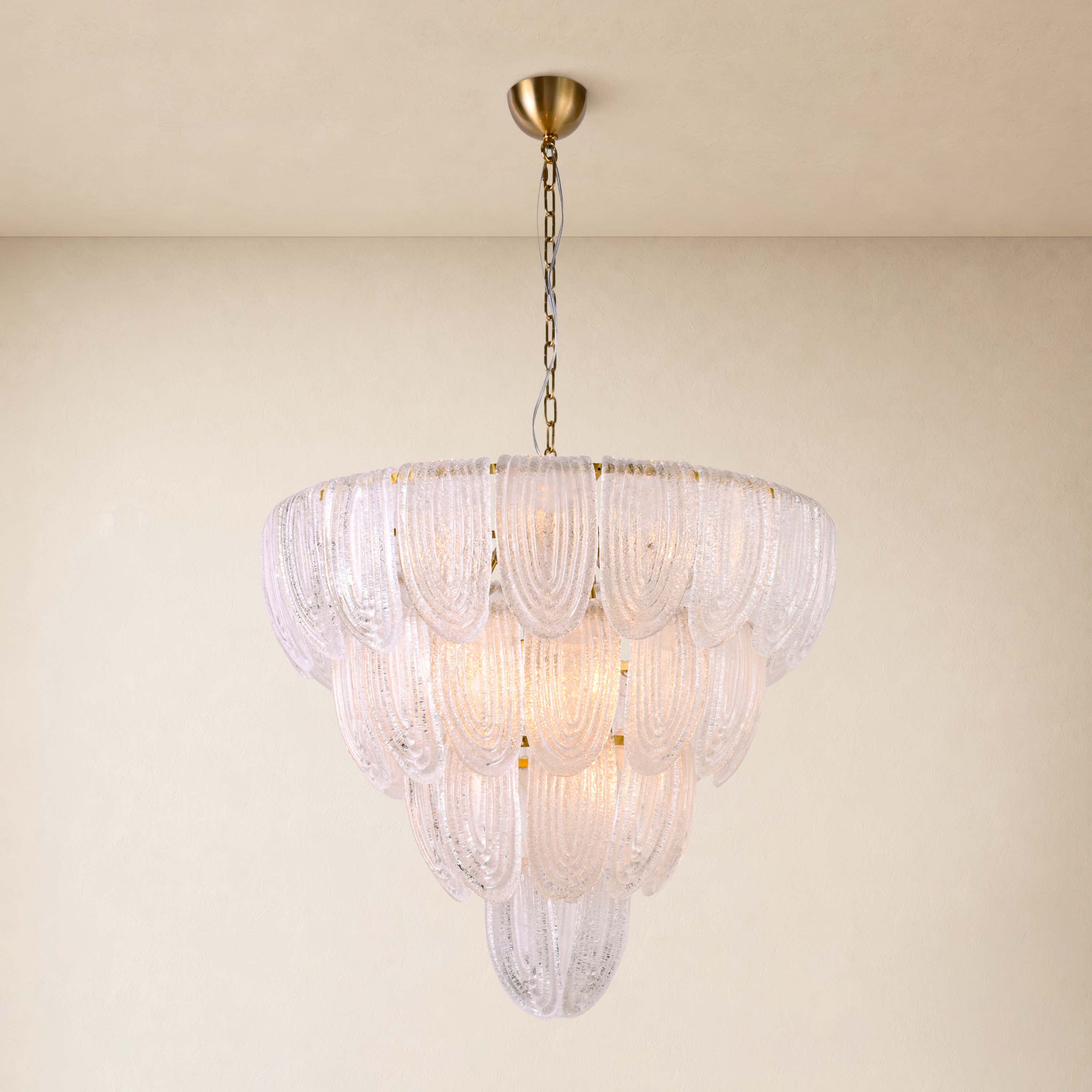 Veloura Textured Glass Loop Cascade Chandelier 25.2"W
