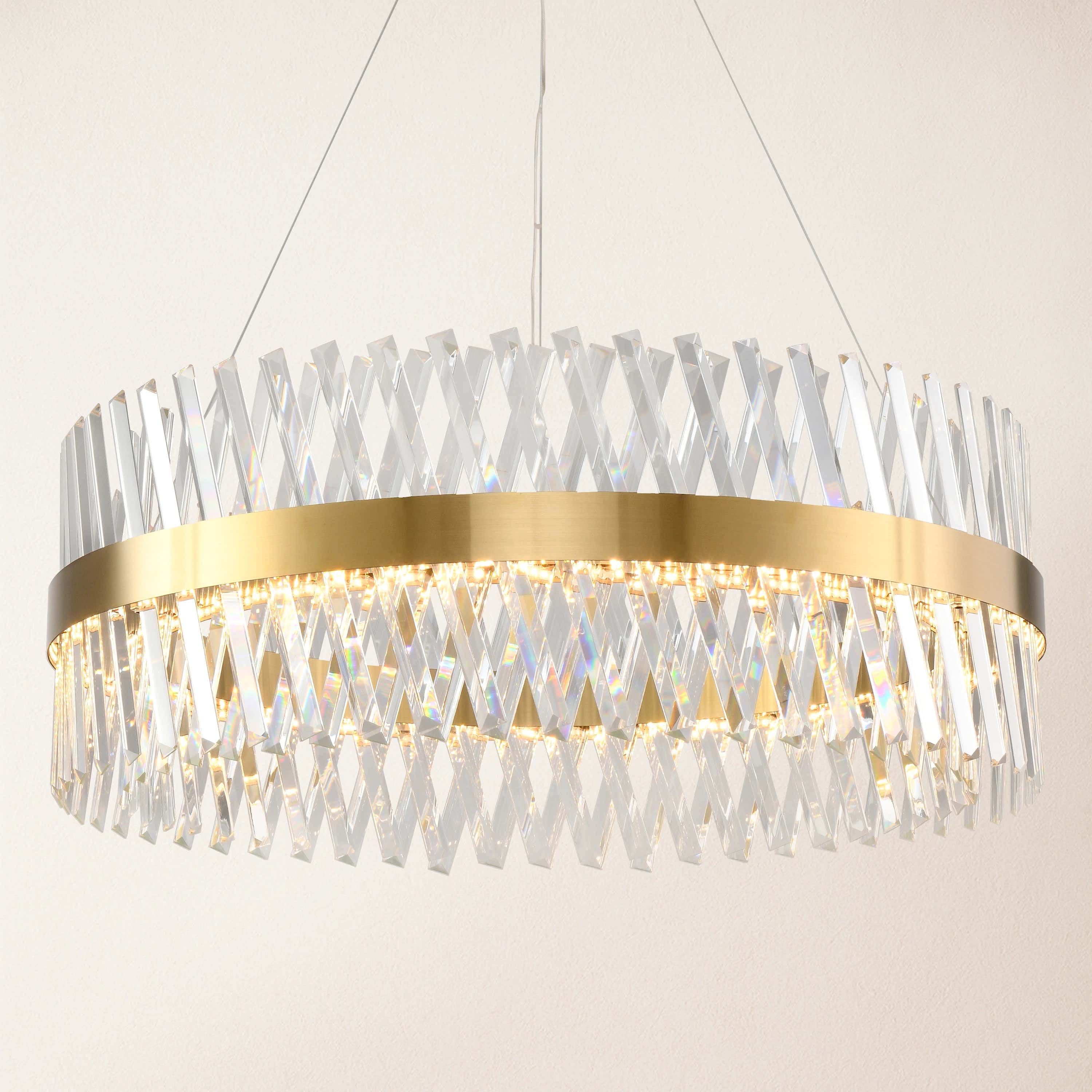 Vetro Prism Crystal Round Chandelier 32"D