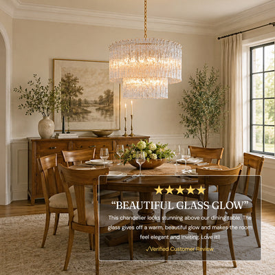 Aurellise Textured Glass Tiered Round Chandelier 48"D