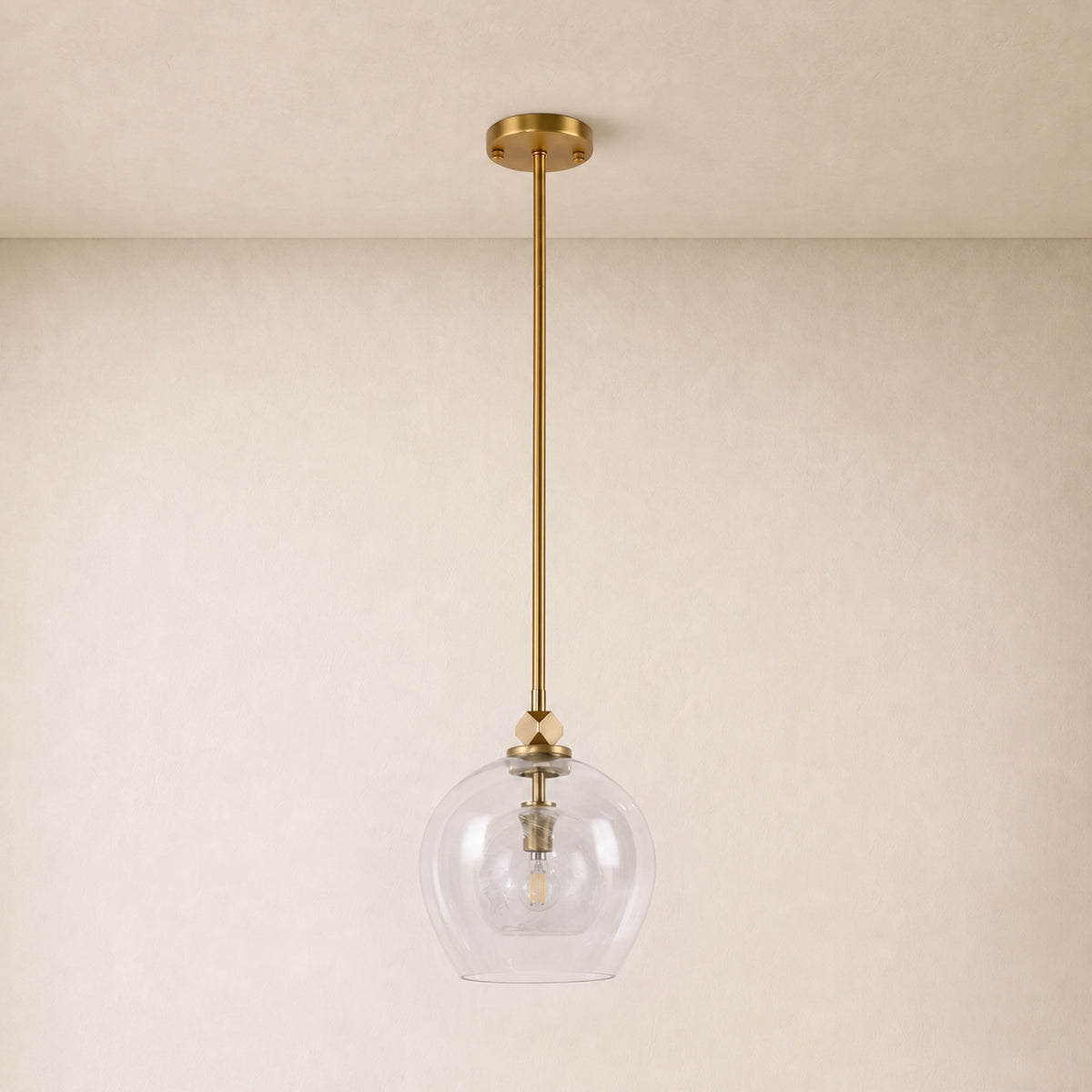Aurevin Clear Glass Globe Pendant 9.8"D