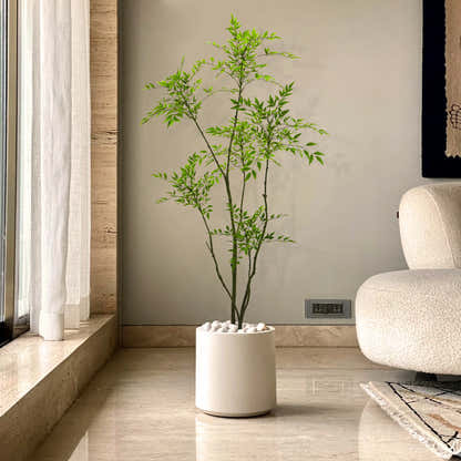 Faux Nandina Tree 71"H