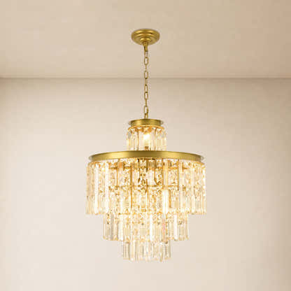 Lucentra Crystal Tiered Round Pendant 20"D