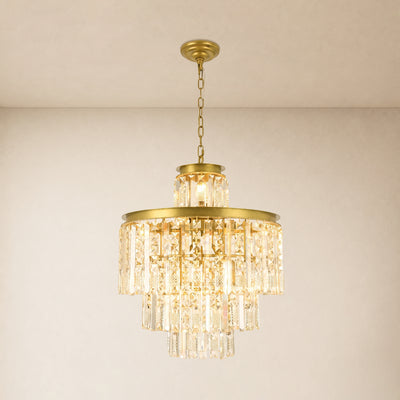 Lucentra Crystal Tiered Round Pendant 20"D