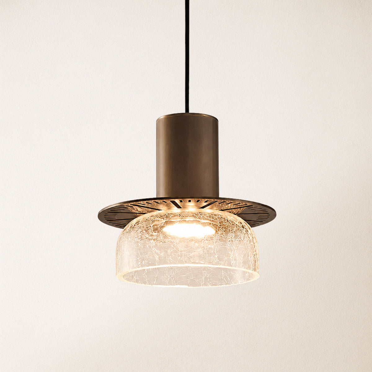 Zendria Crackle Glass Pendant Light