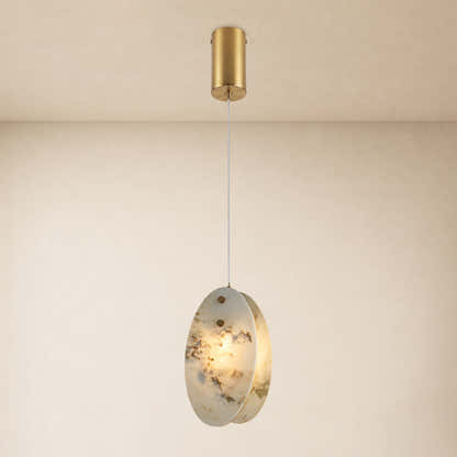 Pietra Marble Oval Pendant Light 5.9"D