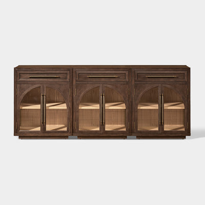 Alvar Arched 91" Oak Sideboard with Drawers(Set of 3)