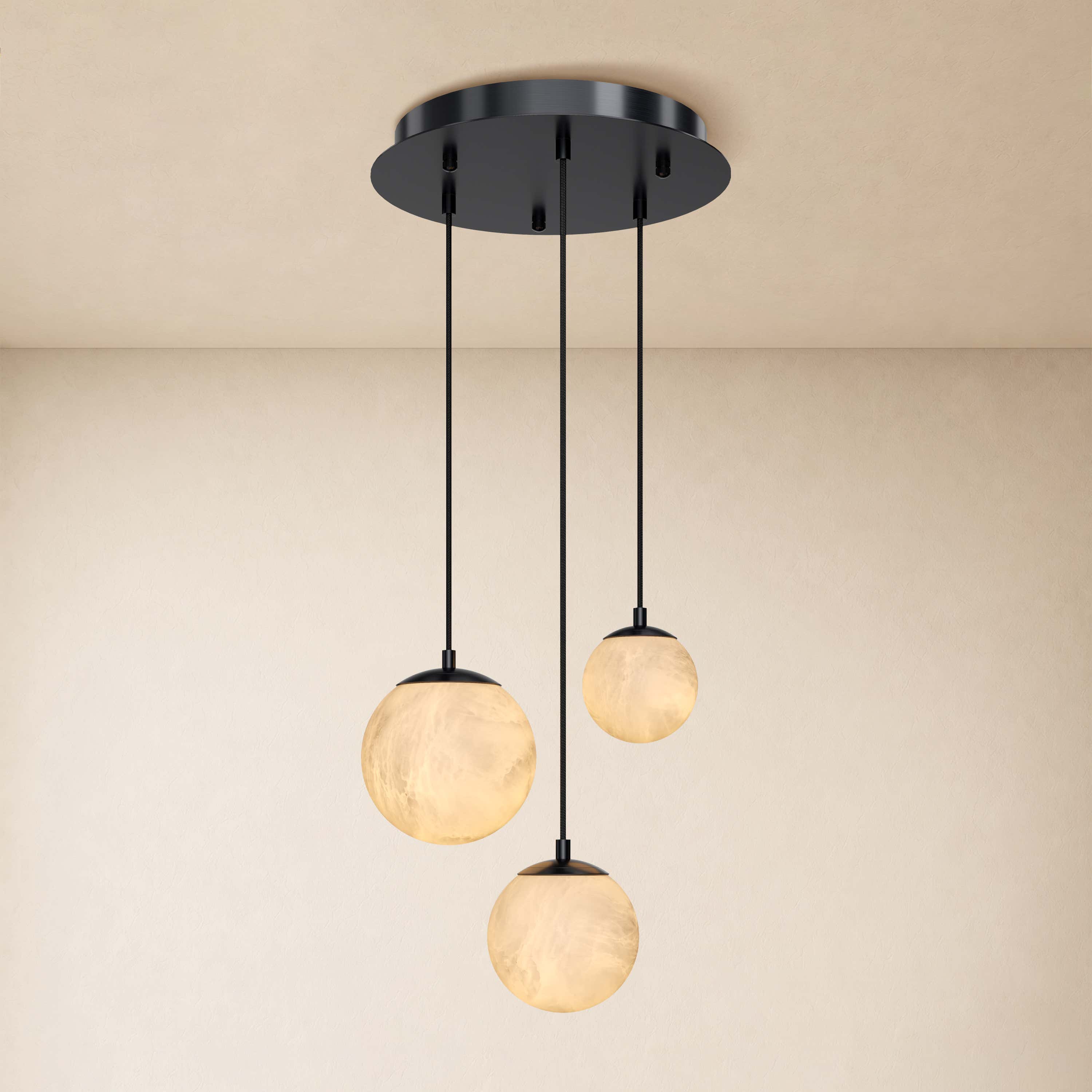 Elviora Resin Alabaster Globe Round Chandelier