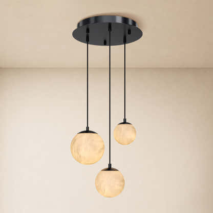 Elviora Resin Alabaster Globe Round Chandelier