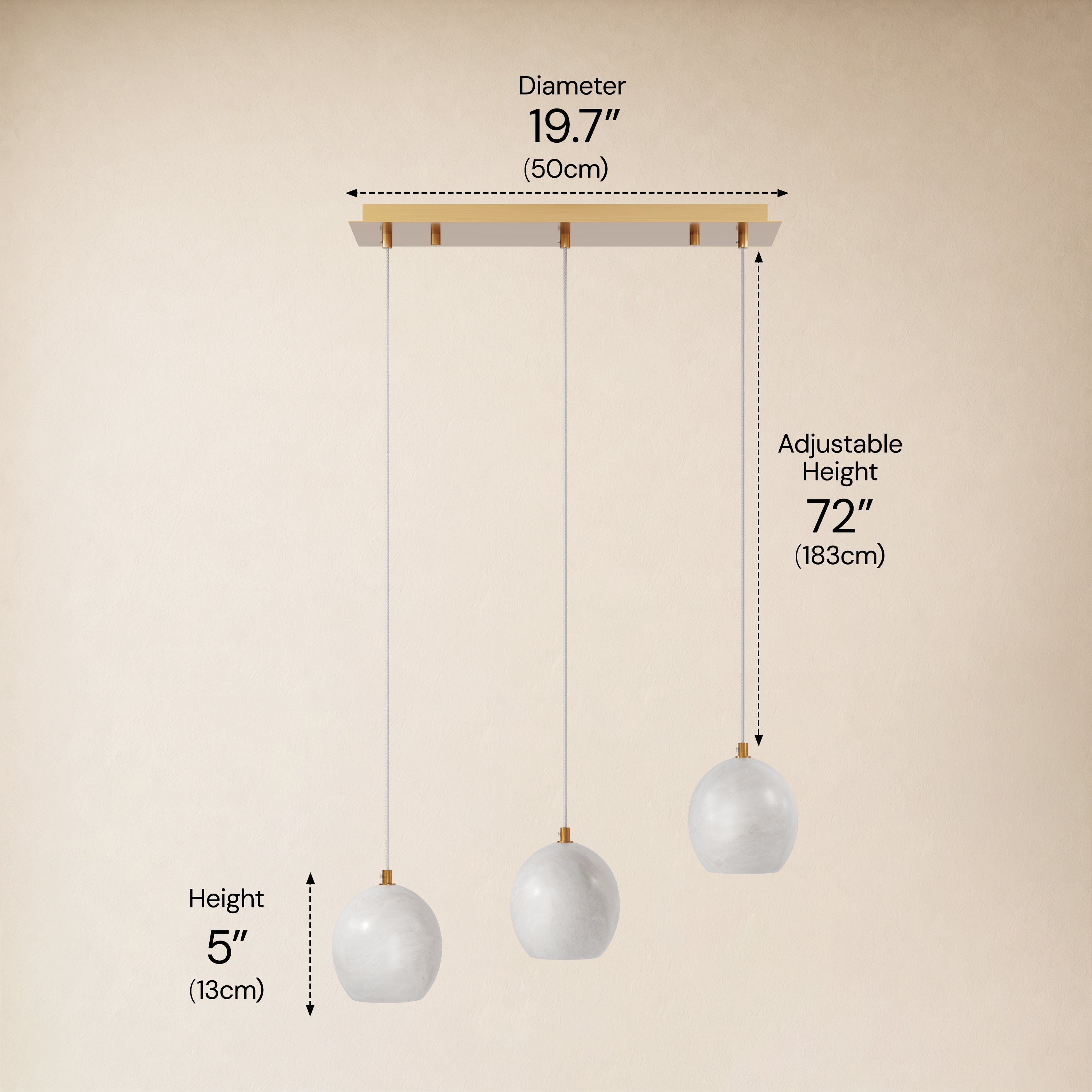 Quorvyn Resin Globe Linear Chandelier 