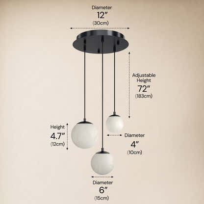 Elviora Resin Alabaster Globe Round Chandelier