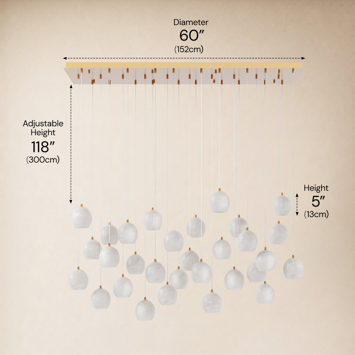 Quorvyn Resin Globe Linear Chandelier 
