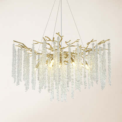 Snow Tree Branch Crystal Chandelier 30"D
