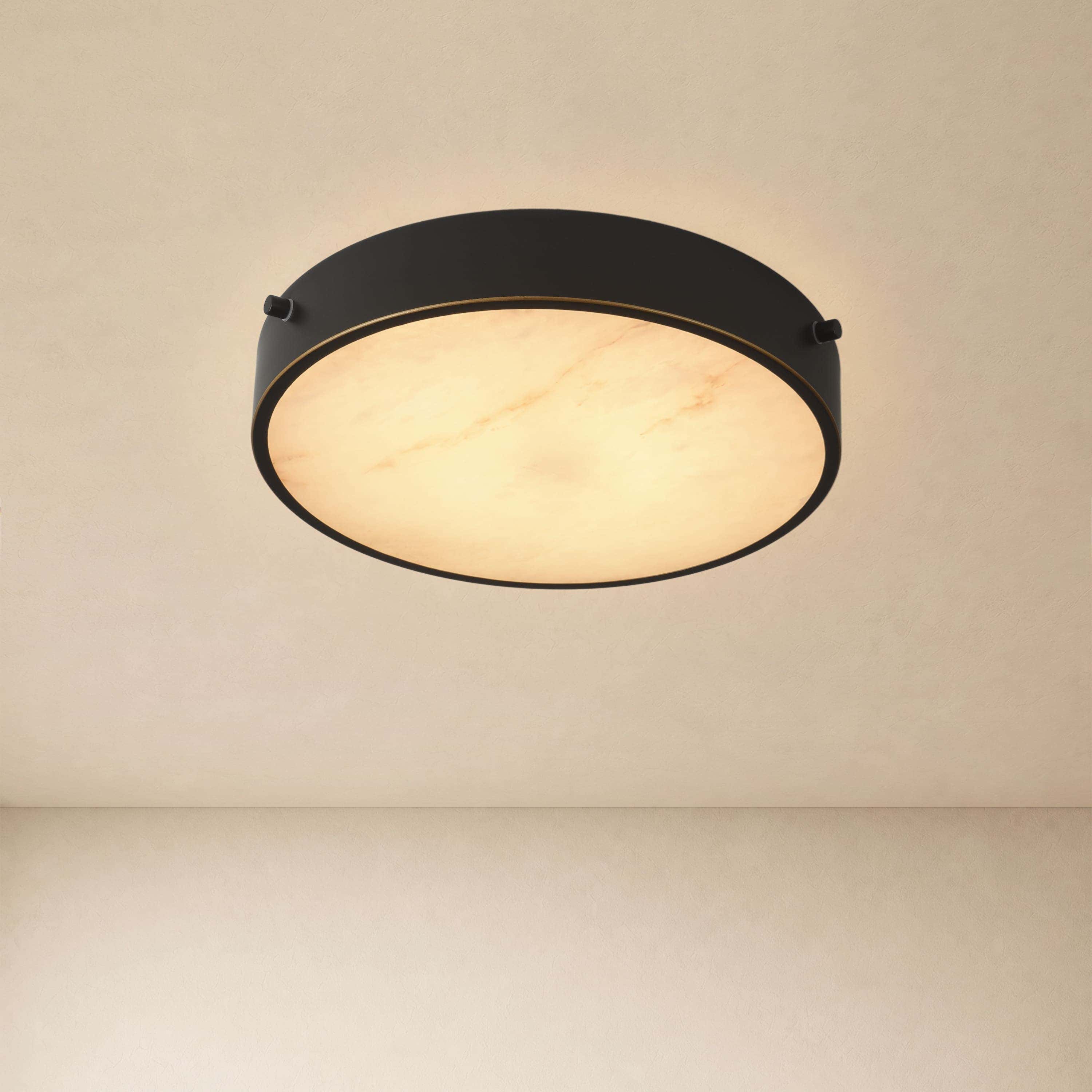 Roselyn Alabaster Round Flush Mount 12"D