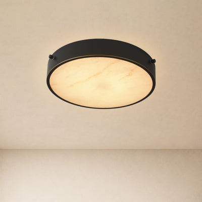 Roselyn Alabaster Round Flush Mount 12"D 