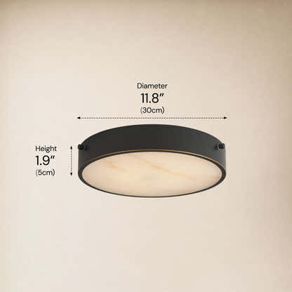 Roselyn Alabaster Round Flush Mount 12"D