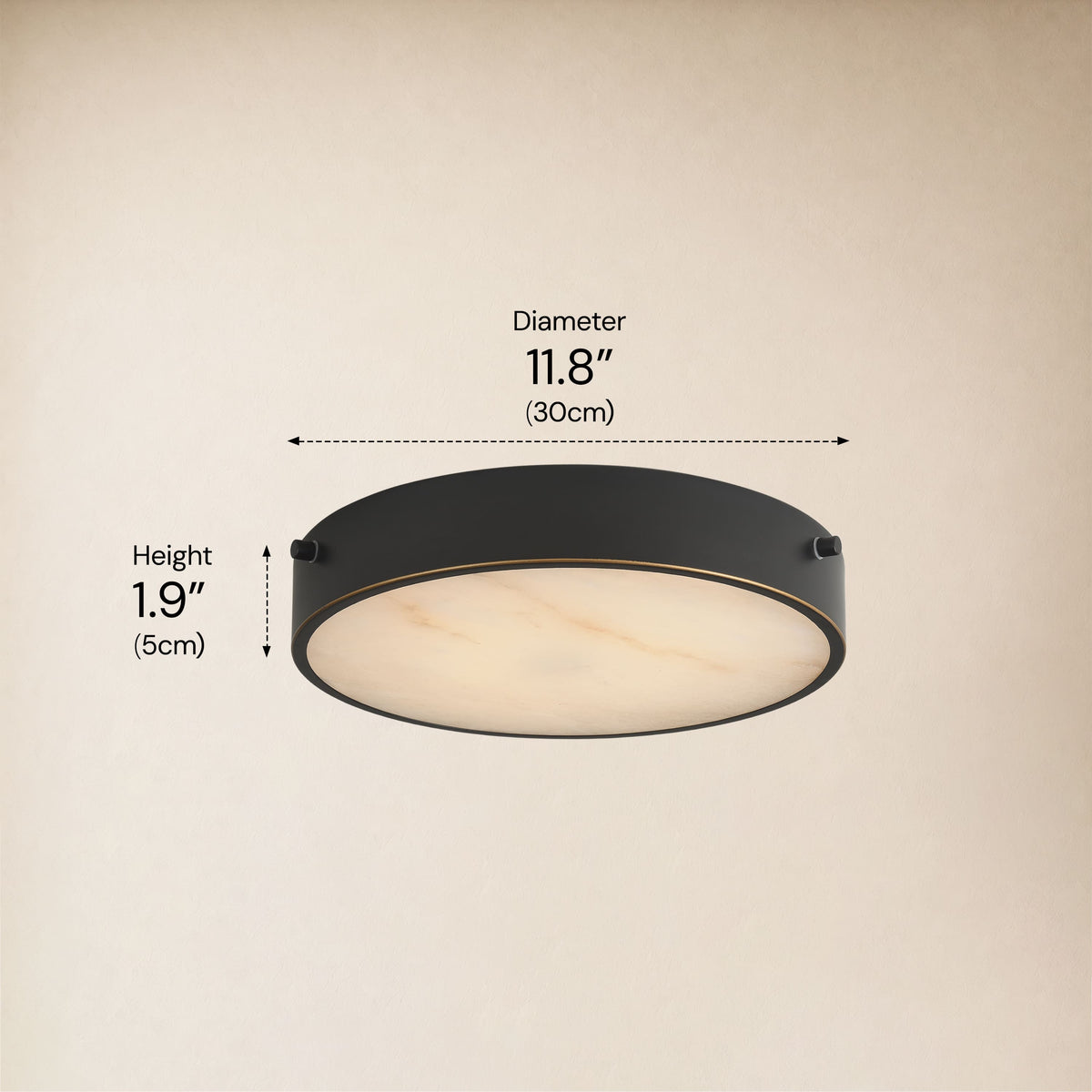 Roselyn Alabaster Round Flush Mount 12"D 