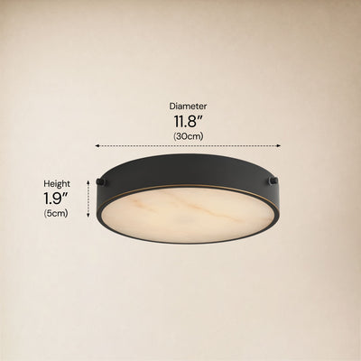 Roselyn Alabaster Round Flush Mount 12"D 