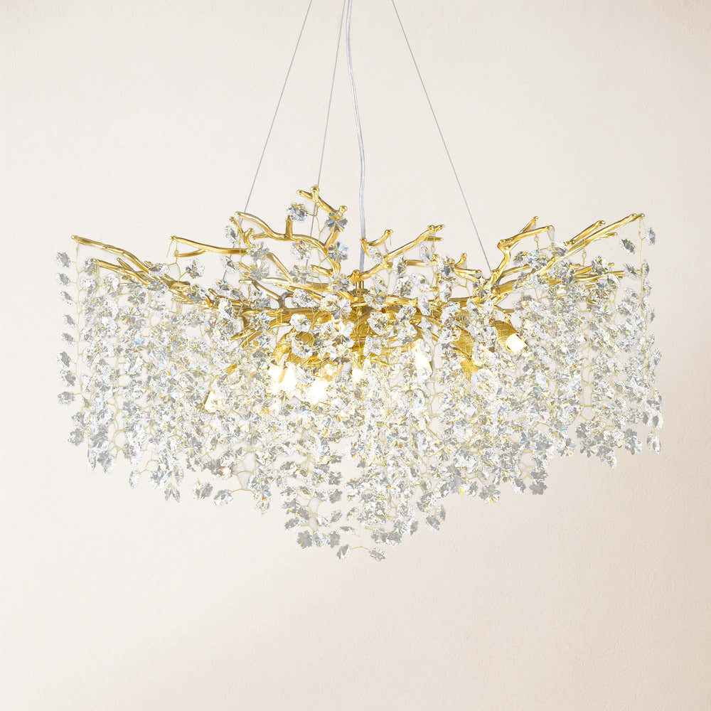 Lustre Branches Crystal Round Chandelier for All Rooms 30"D