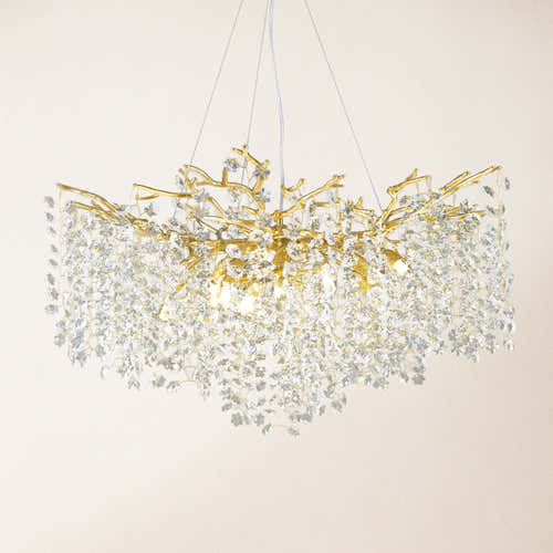 Lustre Branches Crystal Round Chandelier for All Rooms 30"D