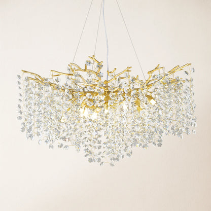 Lustre Branches Crystal Round Chandelier for All Rooms 30"