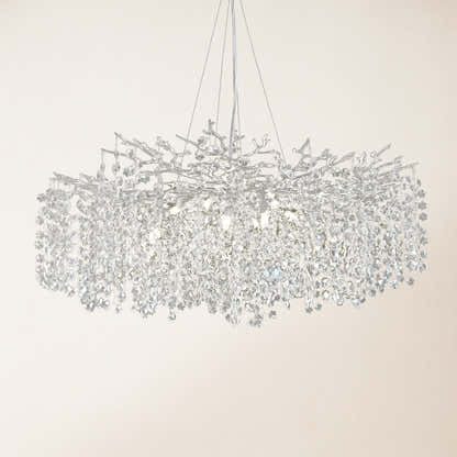Lustre Branches Crystal Round Chandelier for All Rooms 30"D