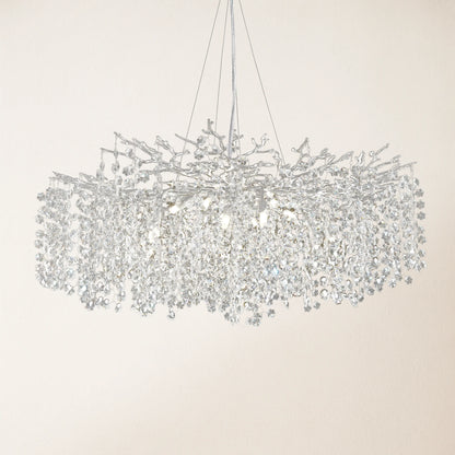 Lustre Branches Crystal Round Chandelier for All Rooms 30"