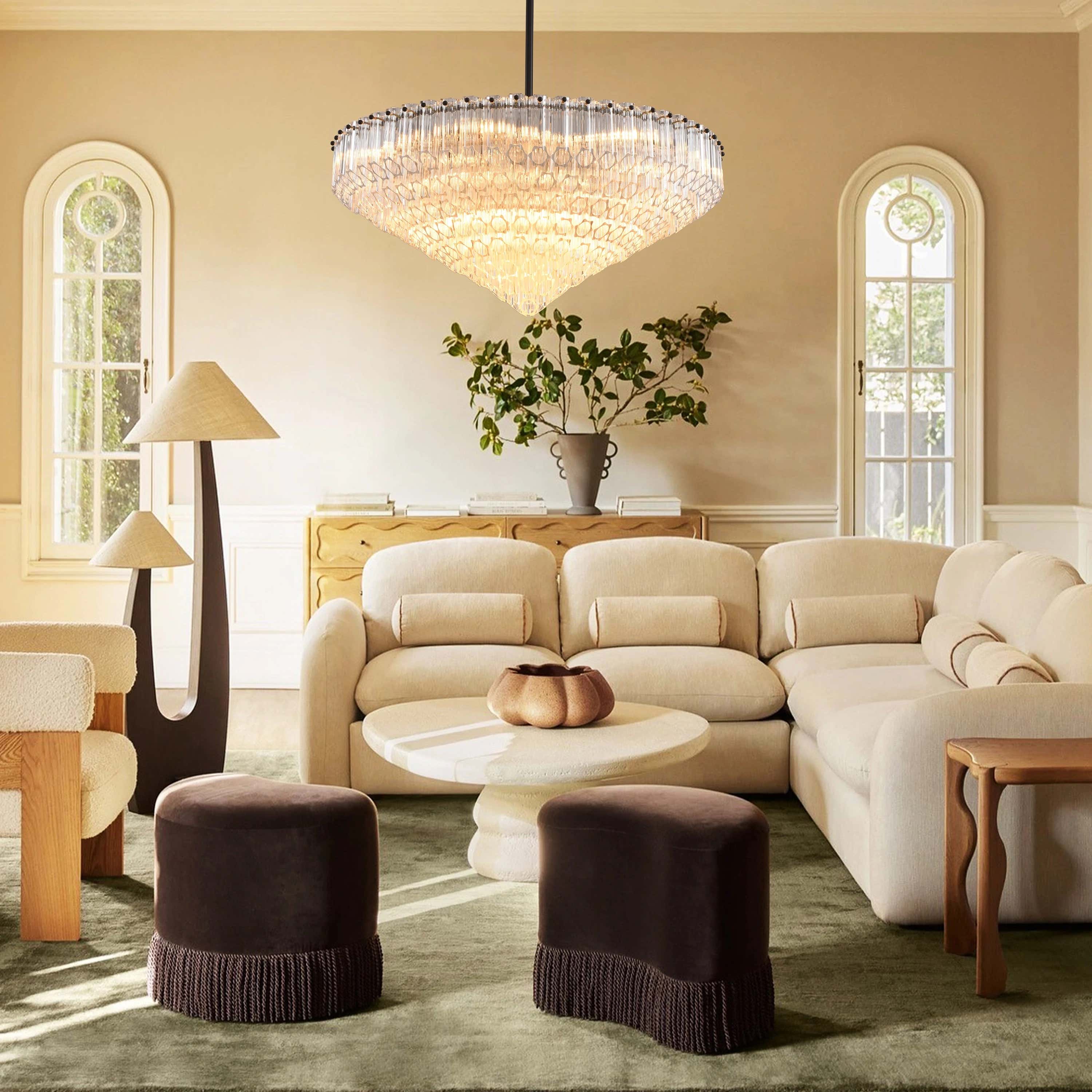 Ethereal Crystal Radiance Round Chandelier 30"D