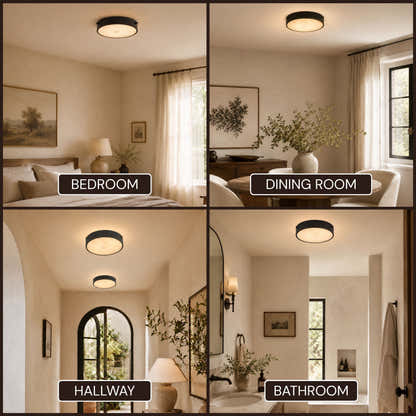 Roselyn Alabaster Round Flush Mount 12"D
