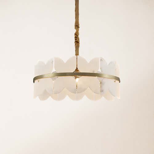 Cloudscape Alabaster Brass 1-Layer Chandelier 24"D