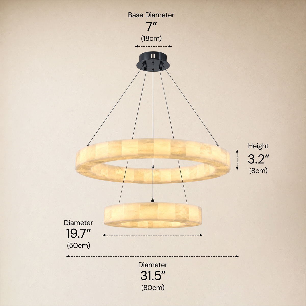 Soluna Alabaster 2 Tiered Custom Round Chandelier