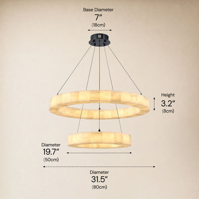 Soluna Alabaster 2 Tiered Custom Round Chandelier