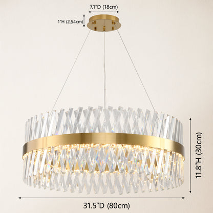 Vetro Prism Crystal Round Chandelier 31.5"D