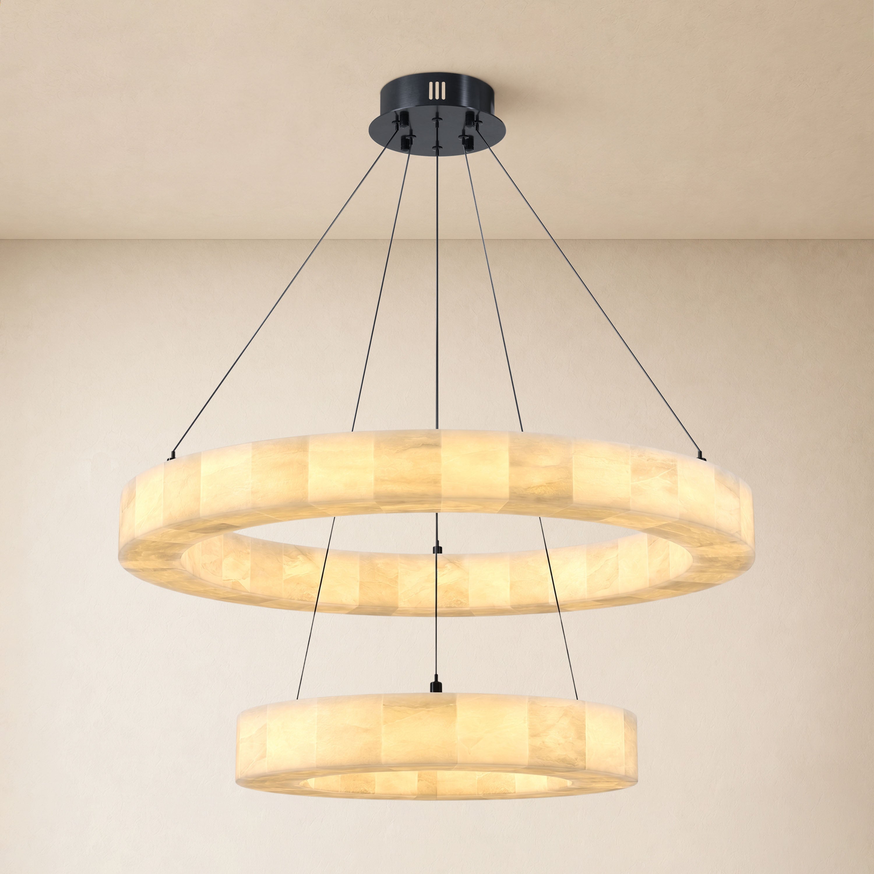 Soluna Alabaster 2 Tiered Custom Round Chandelier